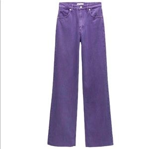 Zara Purple Wide Leg Jeans